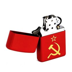 Зажигалка Zippo Серп и Молот на звезде (233 RUSSIAN HAMMER SICKLE) 2
