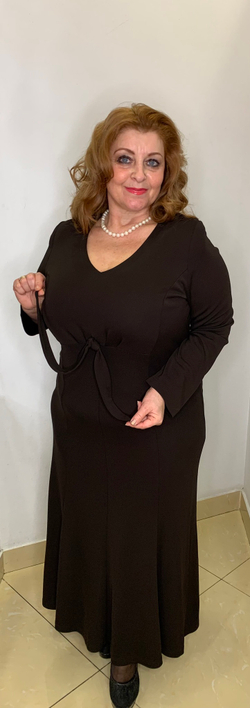 Длинное немецкое платье в цвете-шоколад