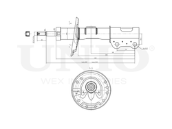Амортизатор газовый передней подвески левый UNIO SAB-10267