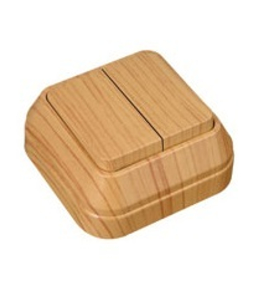 Выключатель 2-кл ОУ дуб Makel