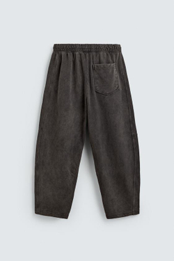 ZARA ДЖОГГЕРЫ BALLOON FIT С ЭФФЕКТОМ ПОТЕРТОСТИ, ТЕМНО-КОРИЧНЕВЫЙ