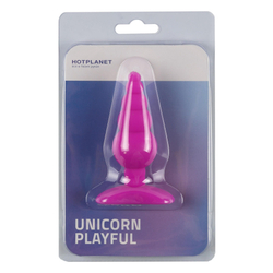 Лиловая анальная пробка Unicorn Playful - 10 см.