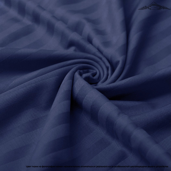 Сатин-страйп "Темно-синий" полоса 1х1 | ш.220 см | 130 г/м²