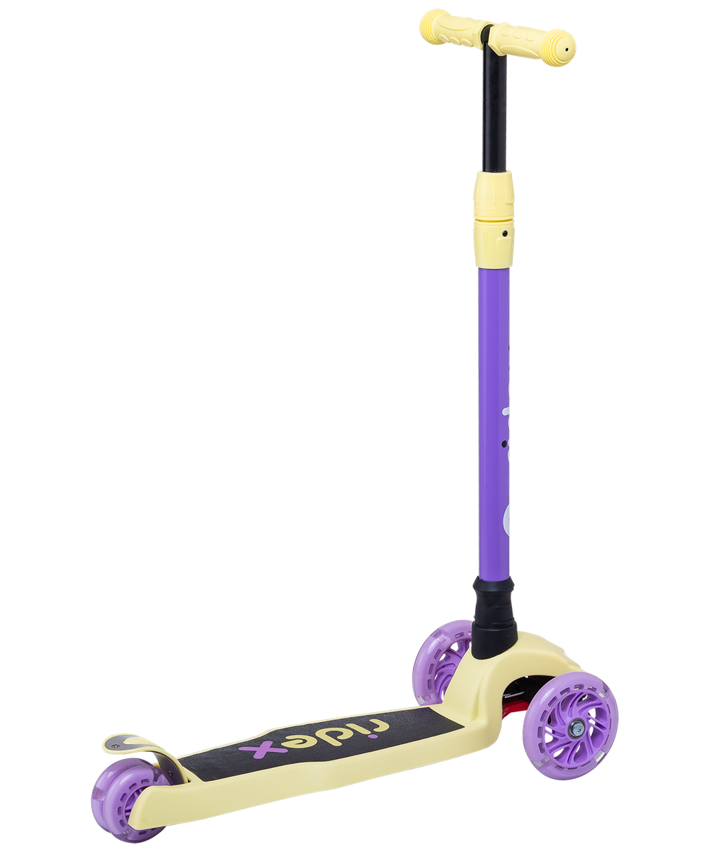 Самокат детский 3-х колесный RIDEX Chip, 120/80 мм, фиолетовый/желтый