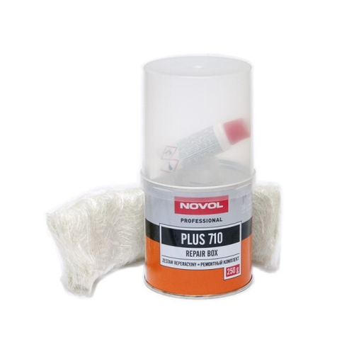 Набор для ремонта пластика и металла 0,25 кг  PLUS 710  (смола полиэфирная,отвердитель,стеклоткань) (NOVOL)