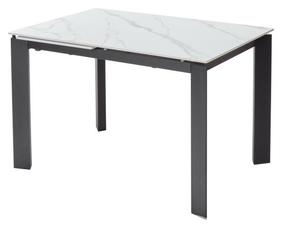 Стол CORNER 120 MATT WHITE MARBLE SOLID CERAMIC/BLACK