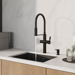 Смеситель для кухни 30к IDDIS IKNBLFFi05 "Ikon" с вых для пит. фильтра выс.гибкий излив ЧЕРНЫЙ мат.