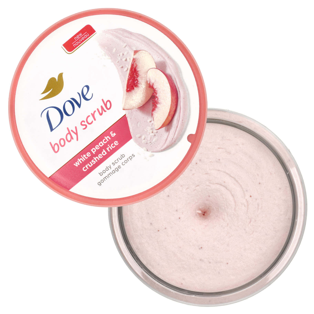 Dove, Скраб для тела, белый персик и измельченный рис, 298 г (10,5 унции)