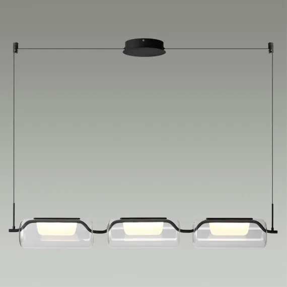 5003/30L L-VISION ODL23 391 черный матовый/прозрачный/стекло Люстра LED 30W 3000K KAVIA