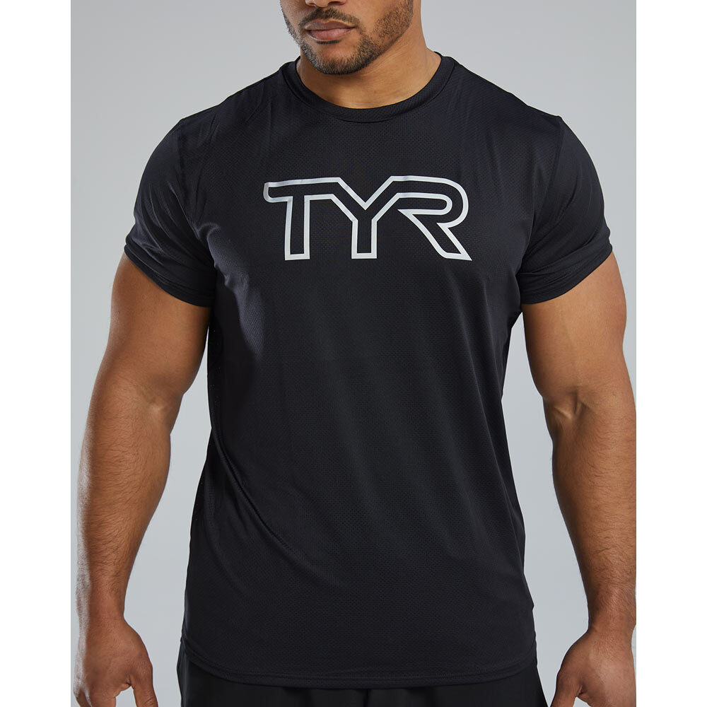 Футболка мужская TYR MEN'S AIRTEC TEE BIG LOGO SOLID/HEATHER