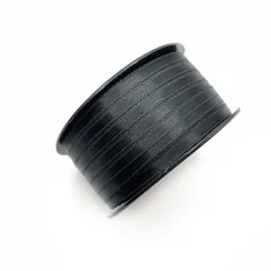 Атласная лента 6 мм, черная, Греция