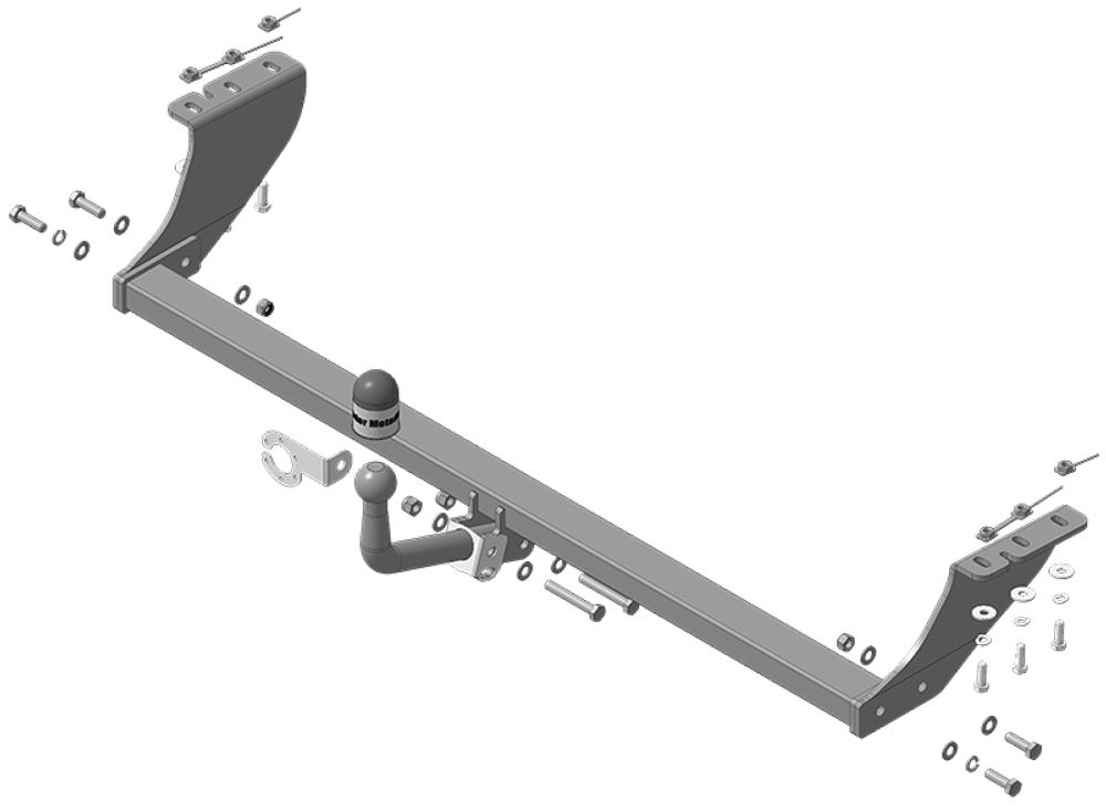 Фаркоп Motodor Toyota Voxy, Noah, Esquire 2014-2021 гг (оцинк. Шар) арт.92520-A