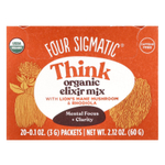 Four Sigmatic, Think, органическая смесь эликсира с грибом ежовиком гребенчатым и родиолой, без кофеина, 20 пакетиков по 3 г (0,1 унции)