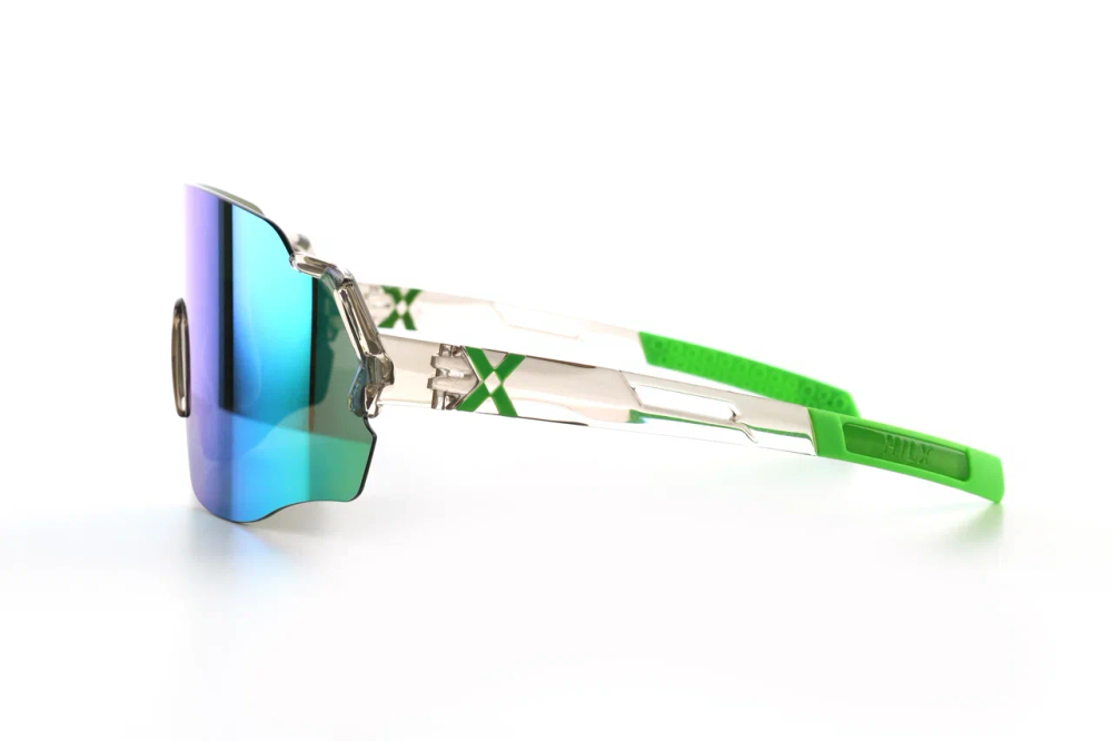 Спортивные очки с диоптриями HILX Savage (L) Shiny Crystal Grey Green / Green Lens
