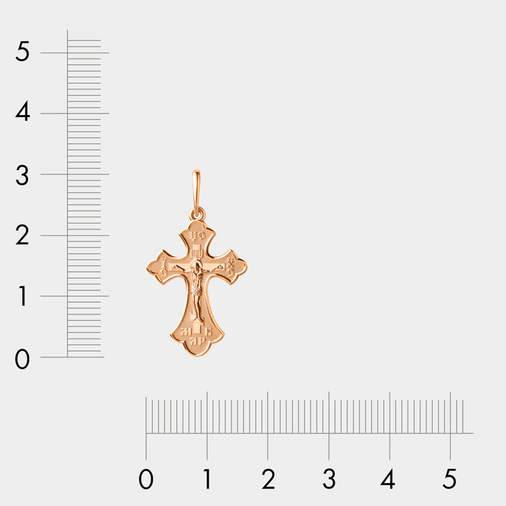 Крест женский православный из розового золота 585 пробы без вставок (арт. 800787-1000)