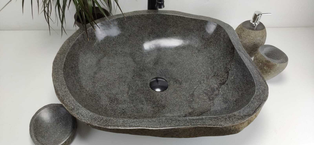 Раковина из речного камня RS-6851 (60*52*15)