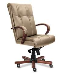 Кресло для руководителя Paris A бежевая кожа