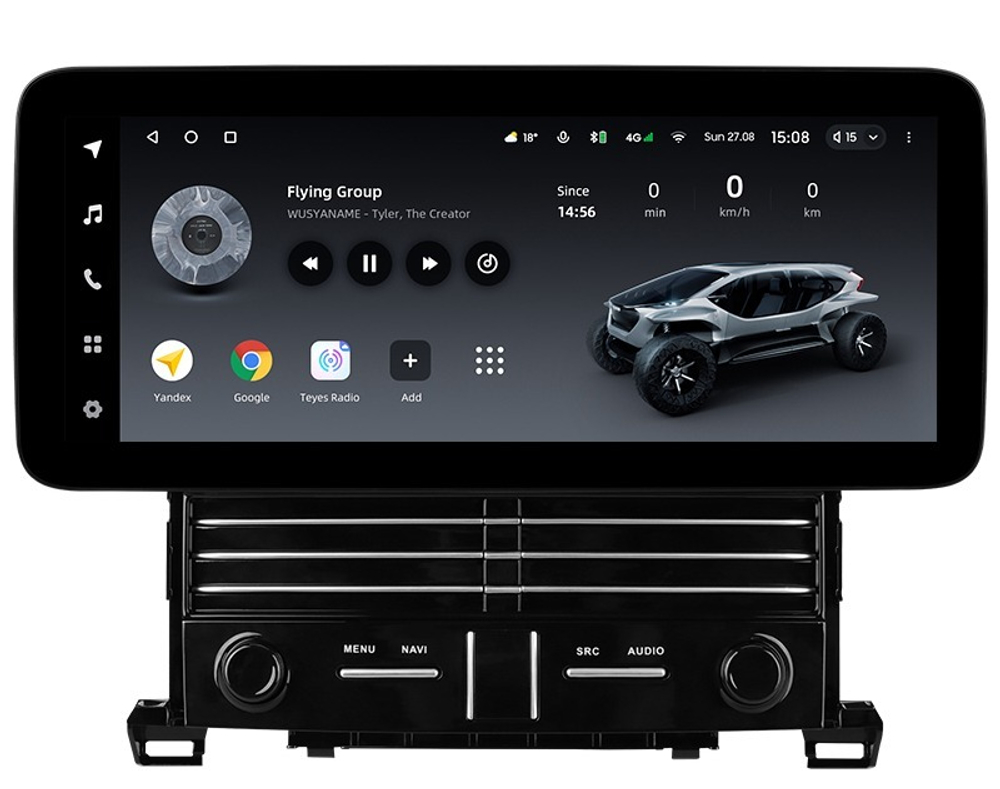 Магнитола для Toyota Alphard H20, Vellfire 2008-2014 (полочка над климатом) - Teyes LUX ONE ROUND монитор 12.3", Android 10, CarPlay, 4G SIM-слот