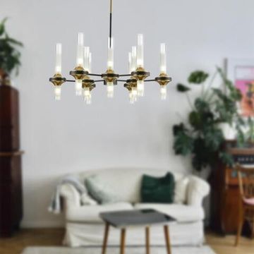 8112/18 NEOCLASSI LN25 26 черный/бронза/прозрачный, металл/стекло Люстра потолочная G9 18*30W 220V TAMARESA