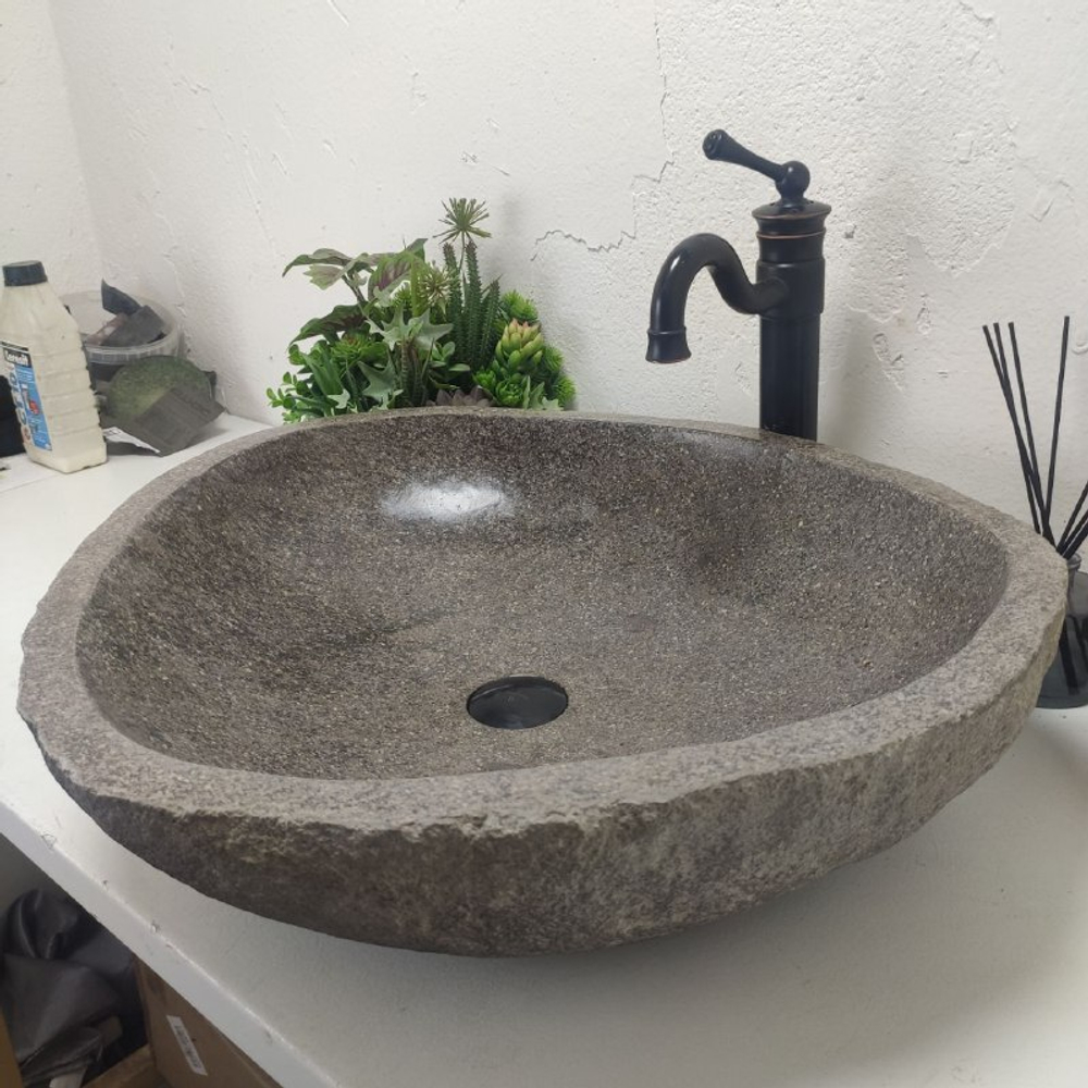 Раковина из речного камня RS-61728 (63*56*15)