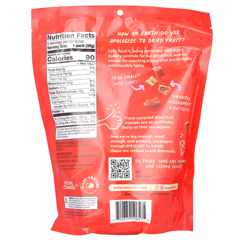 Made in Nature, Second Chances, органические сушеные фрукты, переработанные, финики, инжир и абрикосы, 6 порционных упаковок по 35 г (1,25 унции)