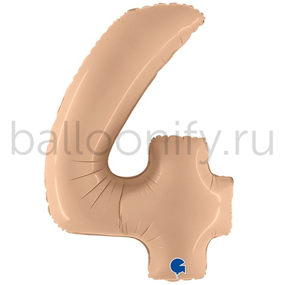 Шар ЦИФРА 4 Сатин Nude 40" 102 см