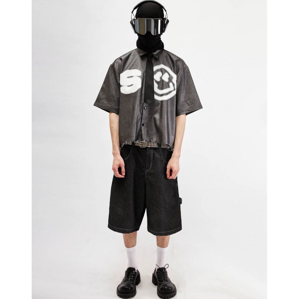 Рубашка SoWhat? Smile укороченная черная