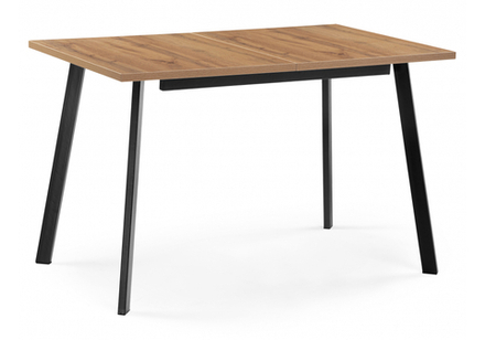 Стол деревянный Woodville Колон Лофт 120(160) х 75 черный матовый, дуб крафт золотой, ножки черные