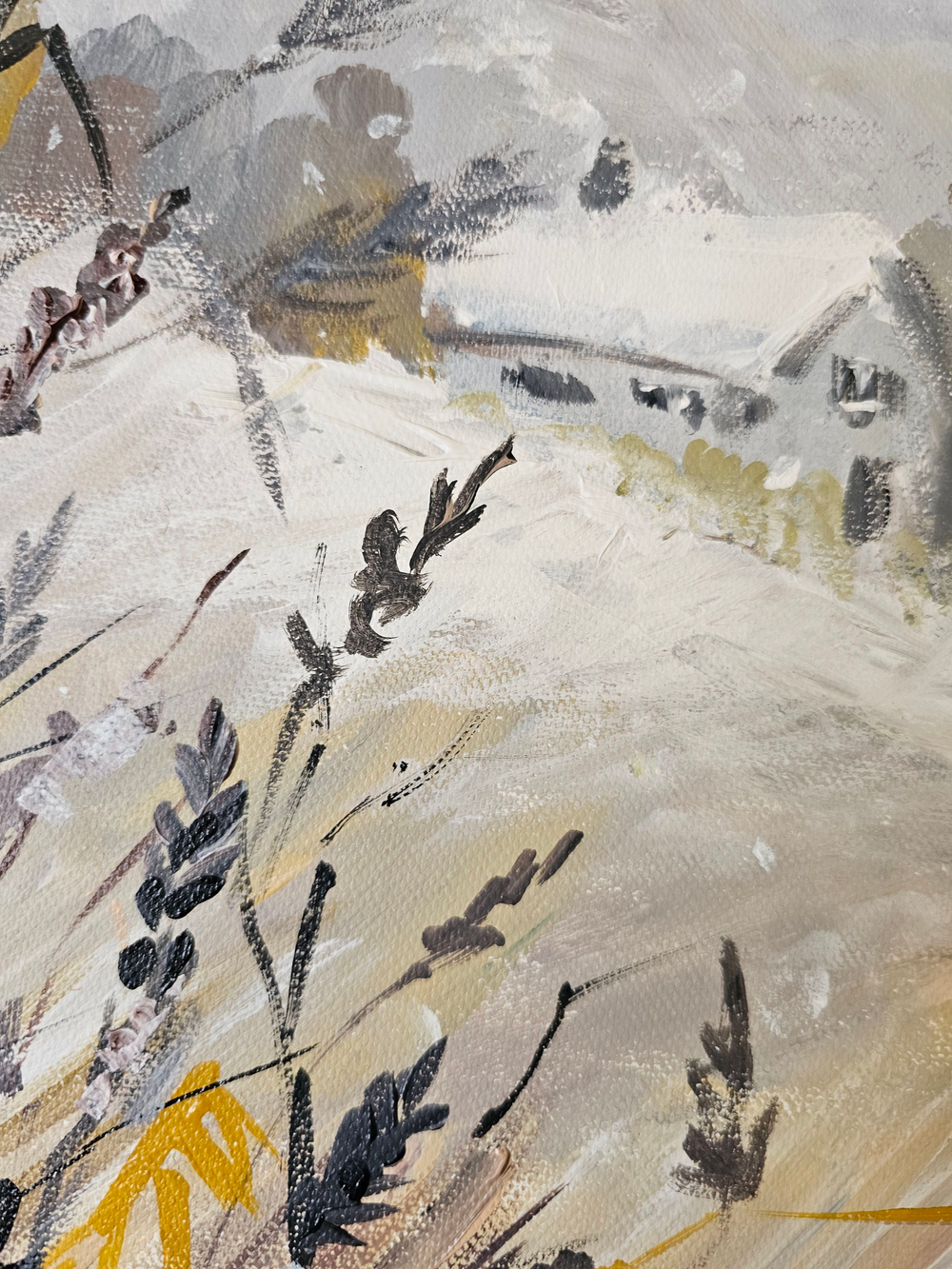 Картина интерьерная на холсте 38*55 см для интерьера "Начало зимы"