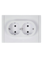 FORTE&PIANO Розетка 2-местная с заземлением без защитных шторок безвинтовое крепление 16А FP224 белый IEK