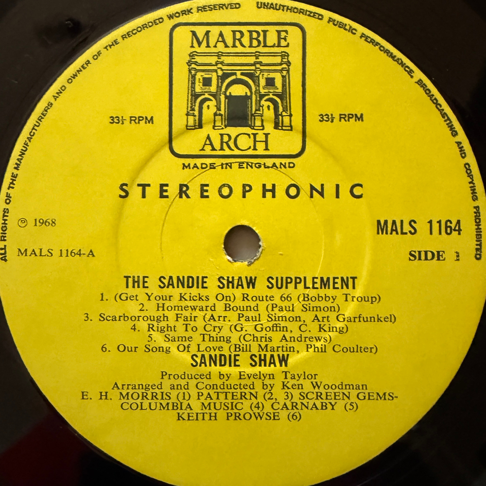 Sandie Shaw ‎– The Sandie Shaw Supplement (Англия 1969г.) Т