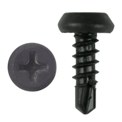 Саморез семечки по металлу, сверло наконечник 3,5х11, черный, 100 шт.