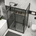 Душевой уголок Grossman Cosmo 120х70 120.K33.02.1270.21.10 профиль Черный матовый стекло тонированное