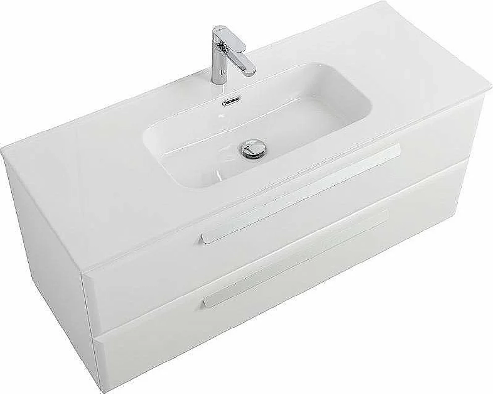 Тумба с раковиной Cezares ECO-CER-N 120 ECO-CER-N-1200-2C-SO-BO белая матовая