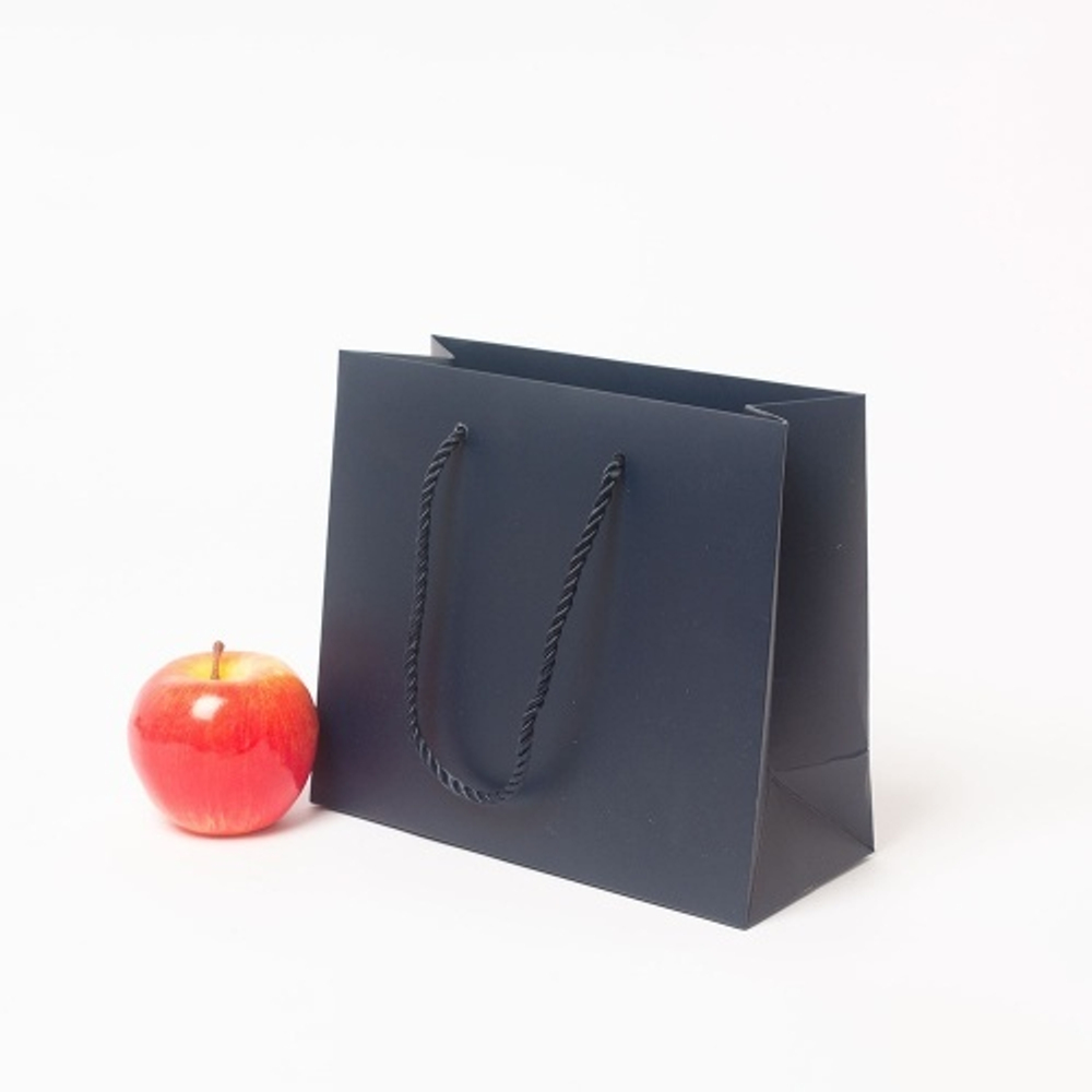 Пакет 23x20x10, тёмно-синий, витой шнур, картон VIP