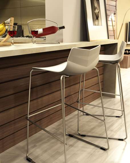 Барный стул Leaf белый