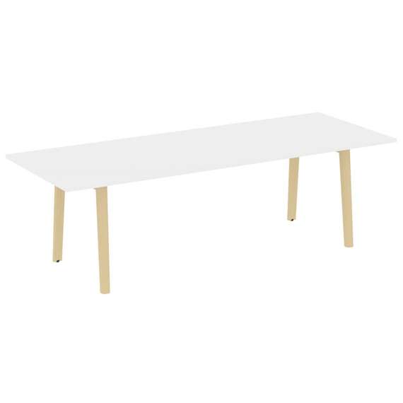 Onix Wood Direct Стол переговорный OW.PRG-25 Белый Бриллиант/Дуб Светлый/Металл Белый 2580*980*750