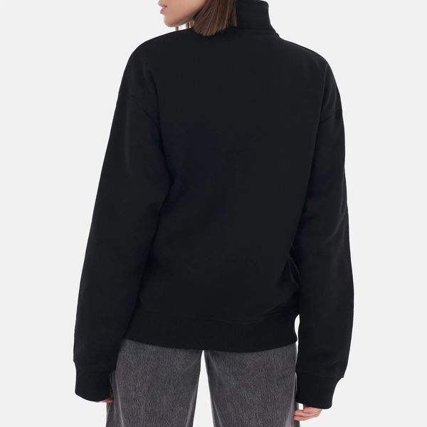 Толстовка с молнией у горла черная - фото 5