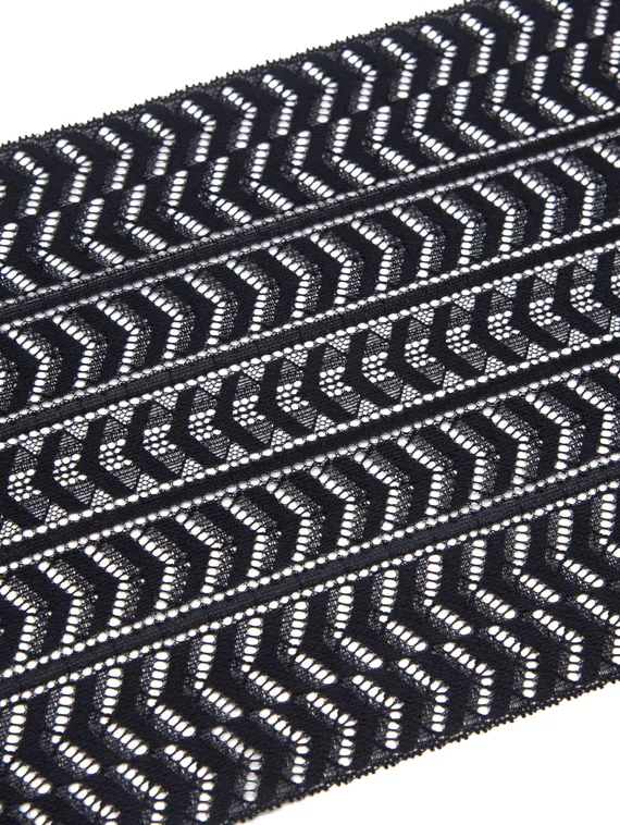 274 ОПТ Кружево эластичное 19 см, Италия, черный 170