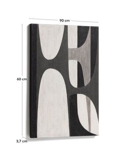 Абстрактная черно-белая картина Onure, 60 x 90 см