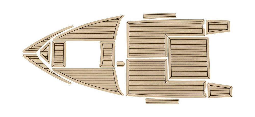 Комплект палубного покрытия для Феникс 560, тик классический, с обкладкой, Marine Rocket