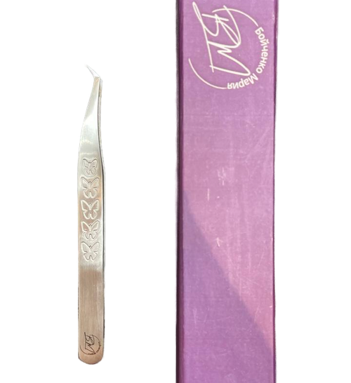 Пинцет для наращивания ресниц 45° №6 BM