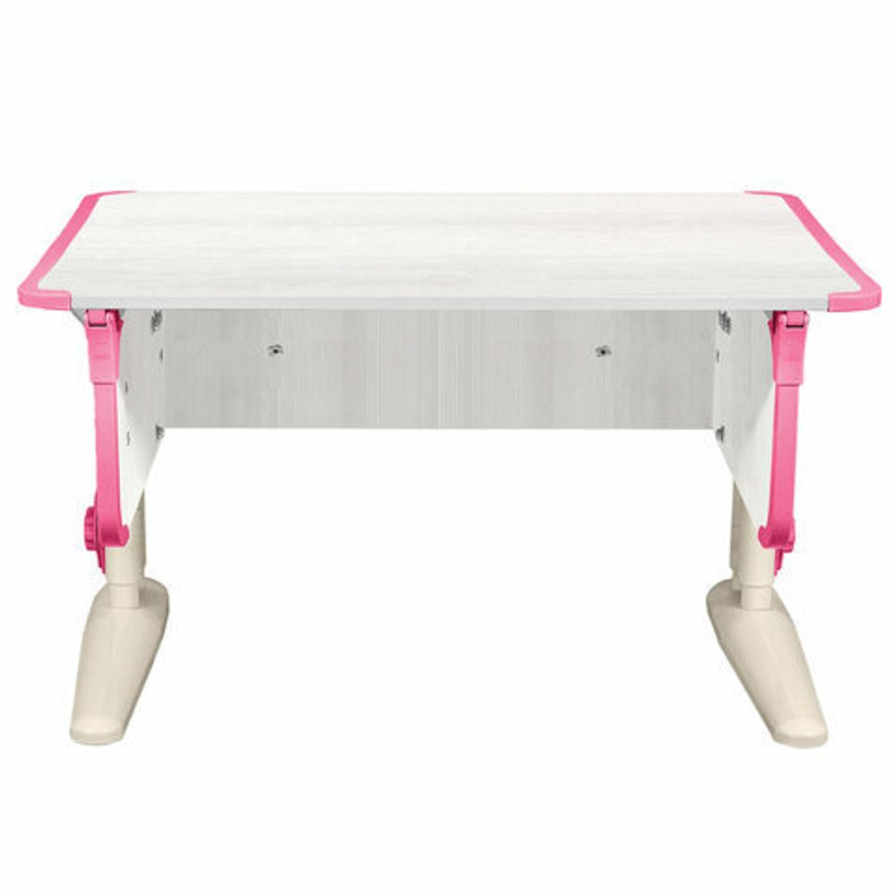Стол-парта регулируемый "ДЭМИ" СУТ.43, 1000х550х530-815 мм, бежевый каркас, пластик розовый, рамух белый (КОМПЛЕКТ)