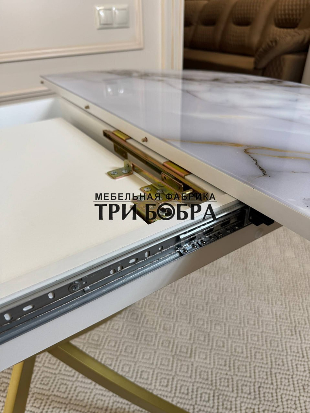 Стол круглый стеклянный "Бьянко"