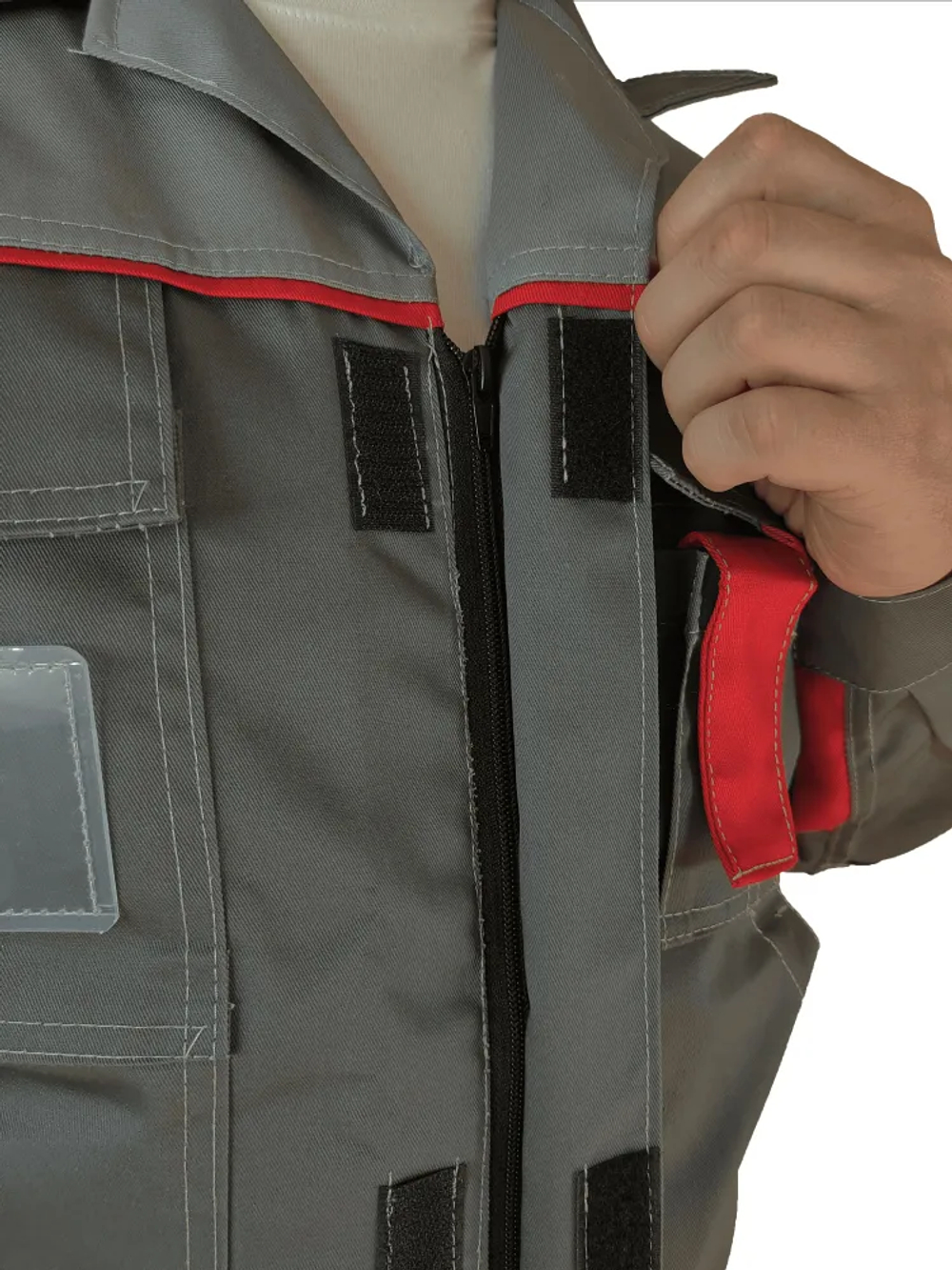 Костюм мужской летний «КИРЖАЧ» (куртка+брюки) цв.темно-серый/светло-серый