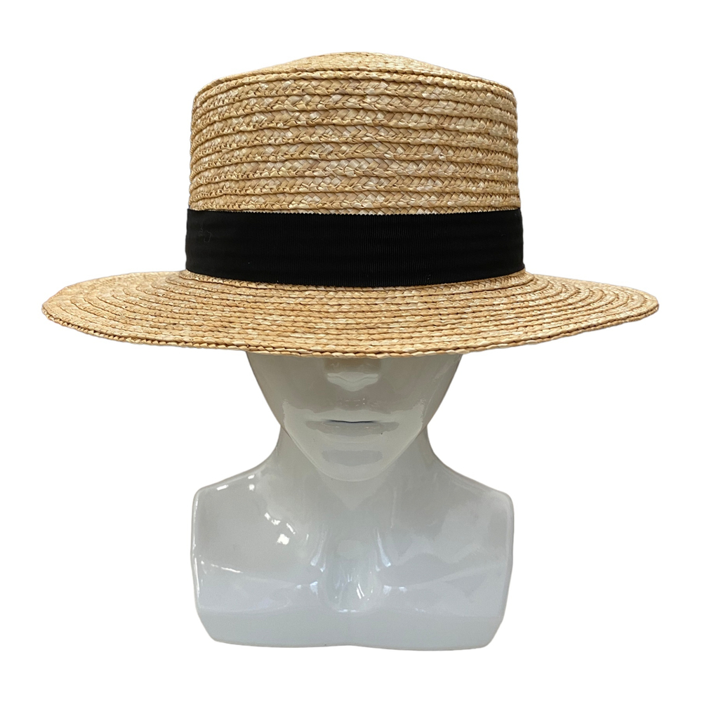 Канотье солома с черной лентой и бантиком