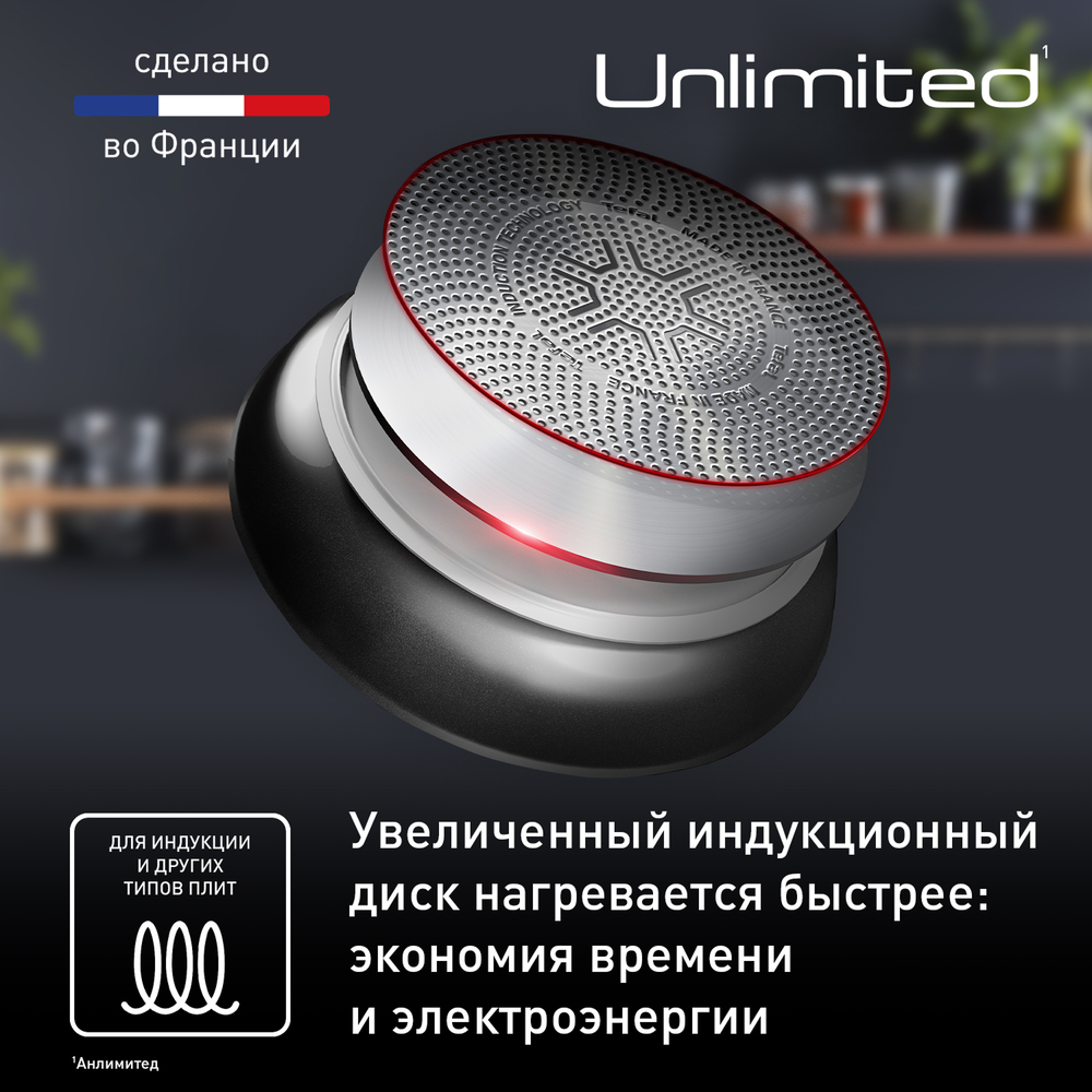 Сковорода-гриль круглая Tefal Unlimited 26 см E2294074