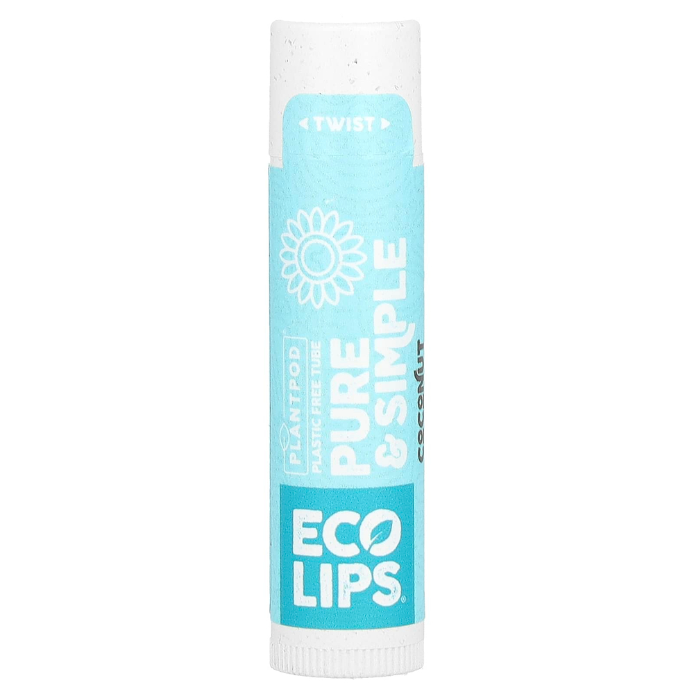 Eco Lips, Pure & Simple, бальзам для губ, кокос, 4,25 г (0,15 унции)