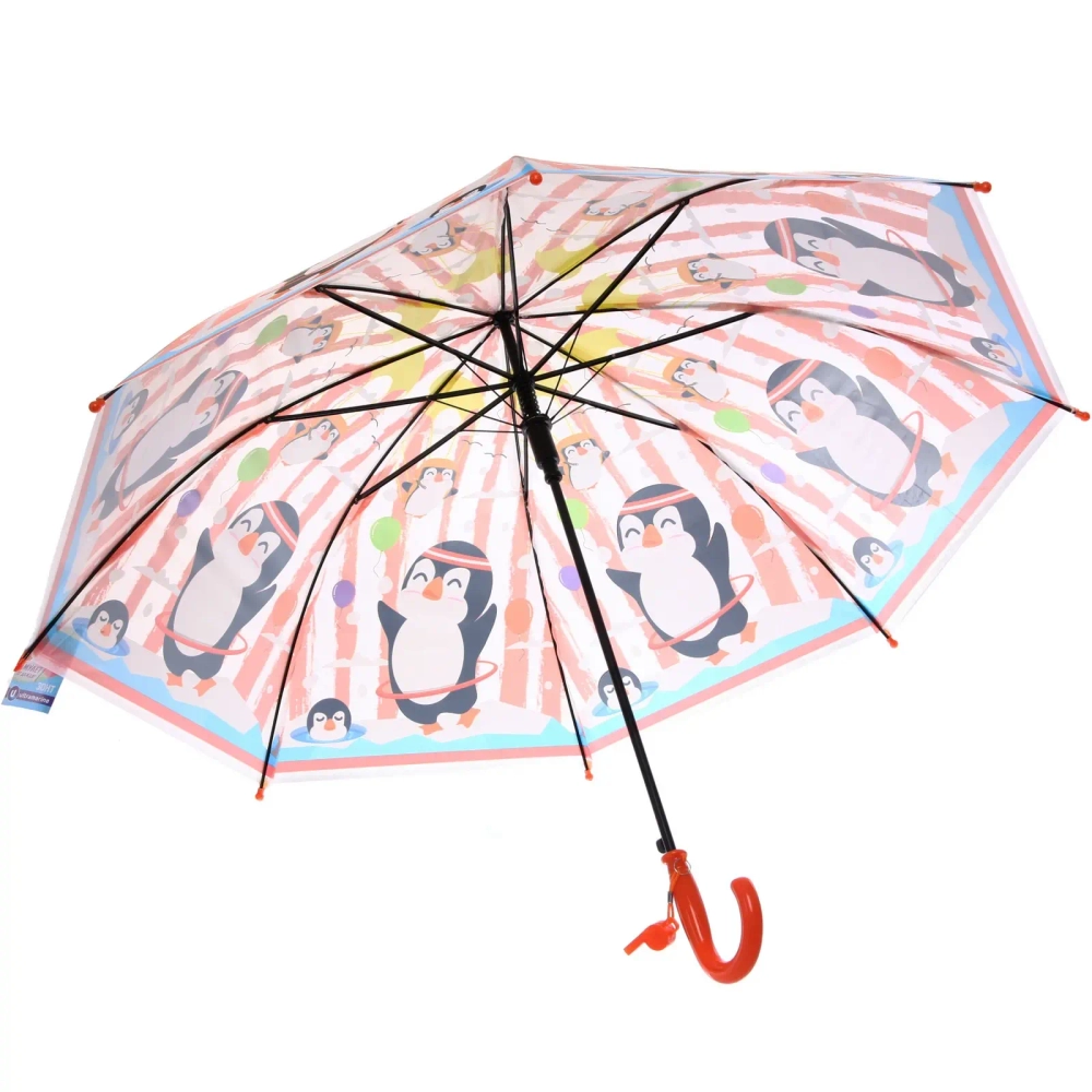 Зонт детский полуавтомат «Пингвин», 8 спиц, d-80см, длина в слож. виде 65см