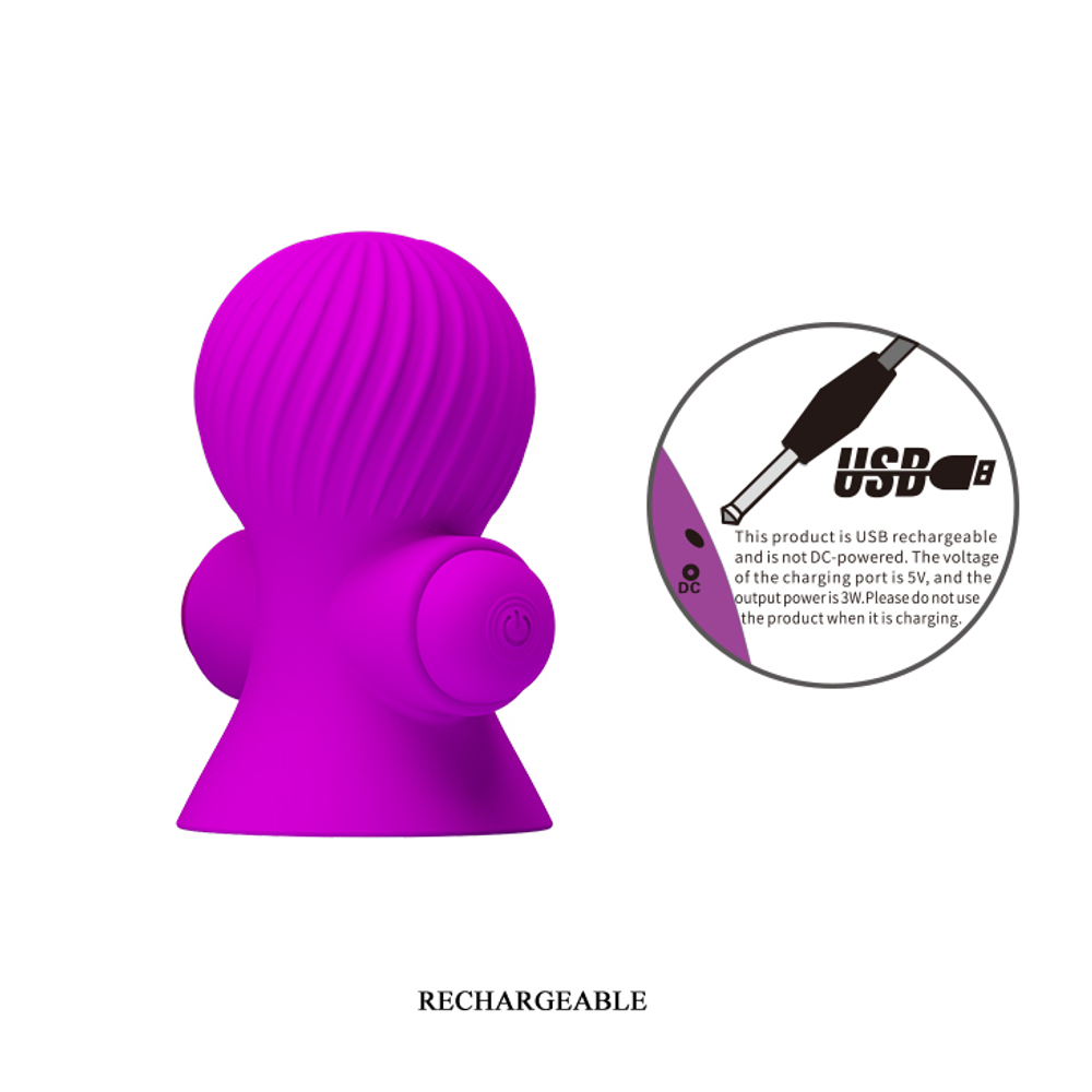 Baile Pretty Love Nipple Sucker - Перезаряжаемые виброприсоски на соски